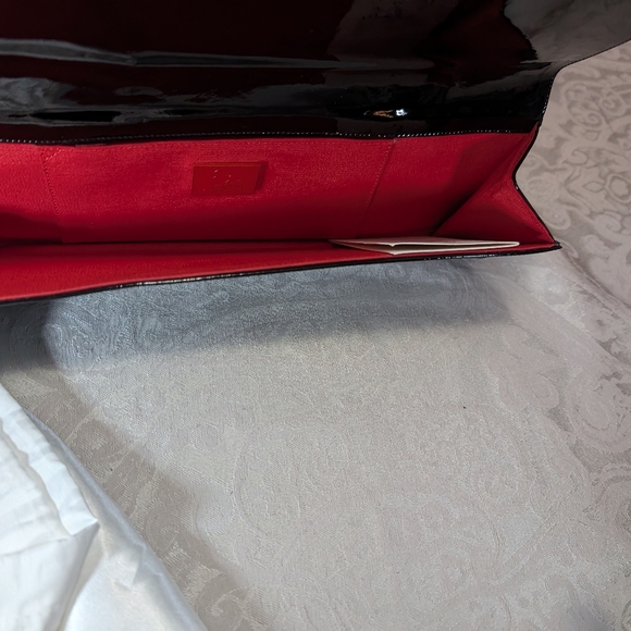 Christian Louboutin Loubiclutch Pigalle Black Patent Leather Spiked Clutch- RARE - Picture 4 of 5